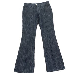 Vtg Dollhouse Dark Wash Gold Metallic Bootcut Jeans Sz 11 Y2K Pop Star Club Rave